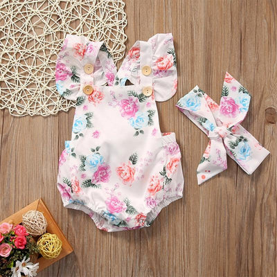 Floral Baby Romper Clothes For Baby Girl