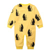 Yellow Cat Themed Baby Romper