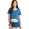 Cute Blue Unicorn Maternity T Shirt